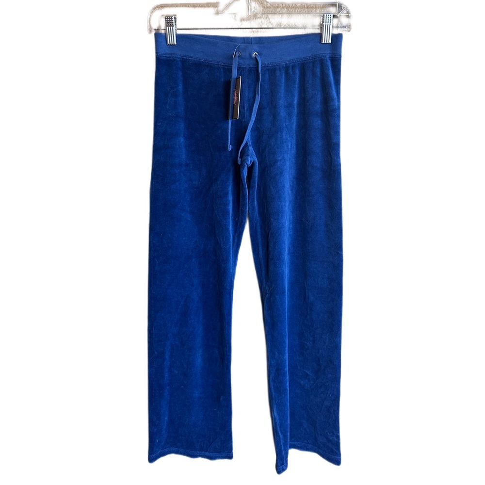 NWT y2k juicy couture velour sweatpants navy blue size 12